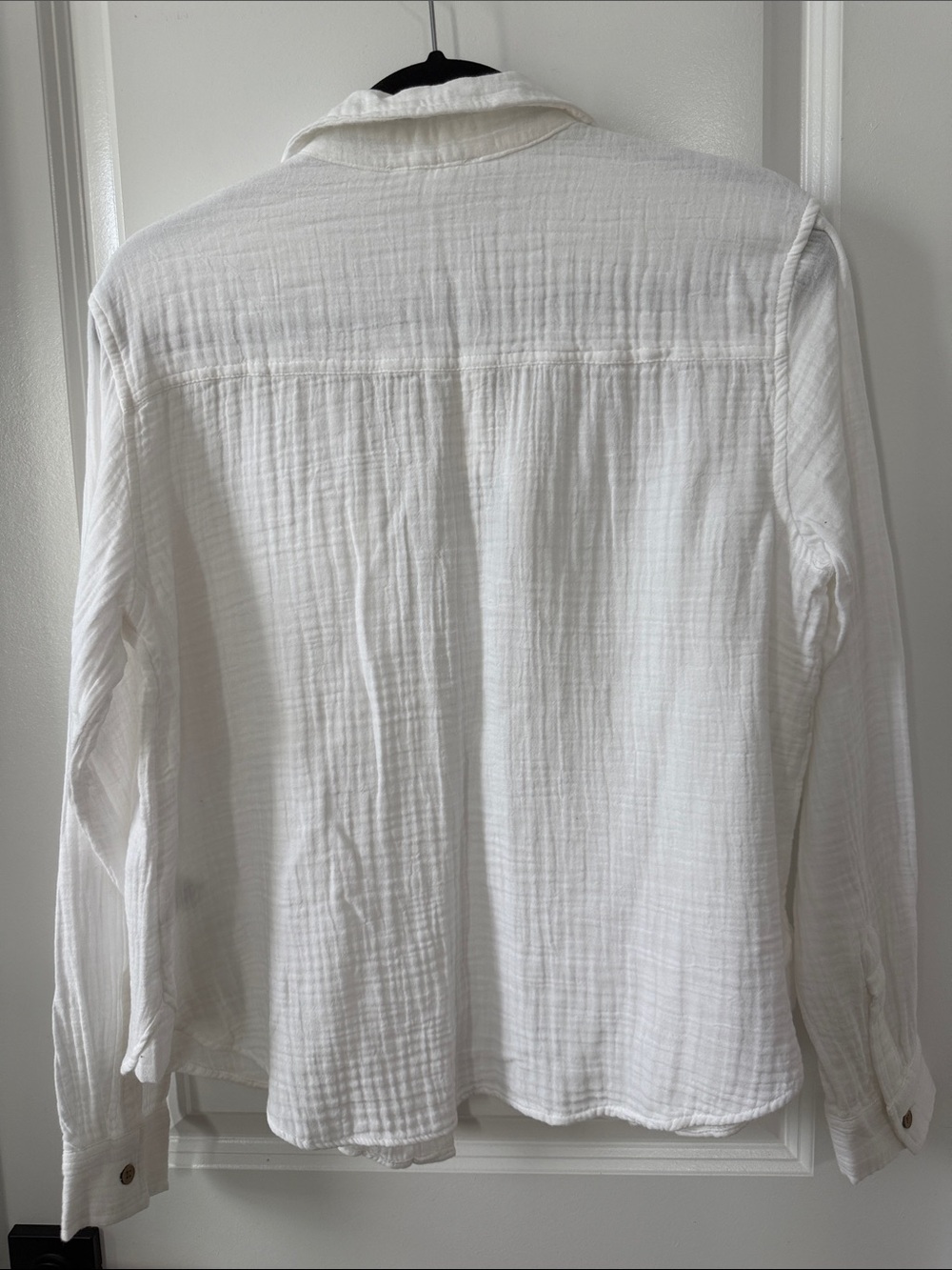 beachlunchlounge White Cotton Gauze Casual Button-Down Shirt - Picture 3 of 4